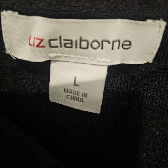 Liz Claiborne Black Textured Knit Sweater Size L - Picture 3 of 8